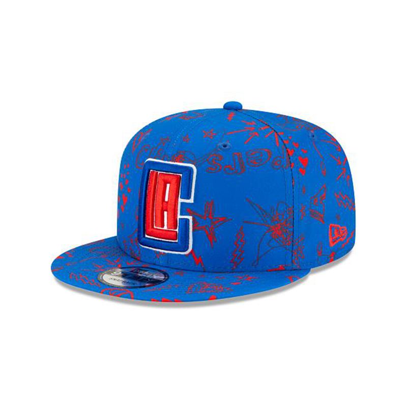 NBA Los Angeles Clippers Doodle 9Fifty Snapback (KYA4027) - Blue New Era Caps